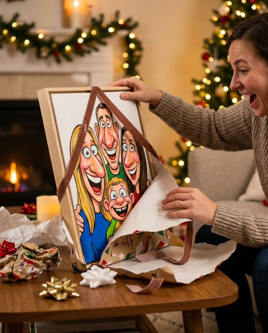 Unwrapping a canvas gift