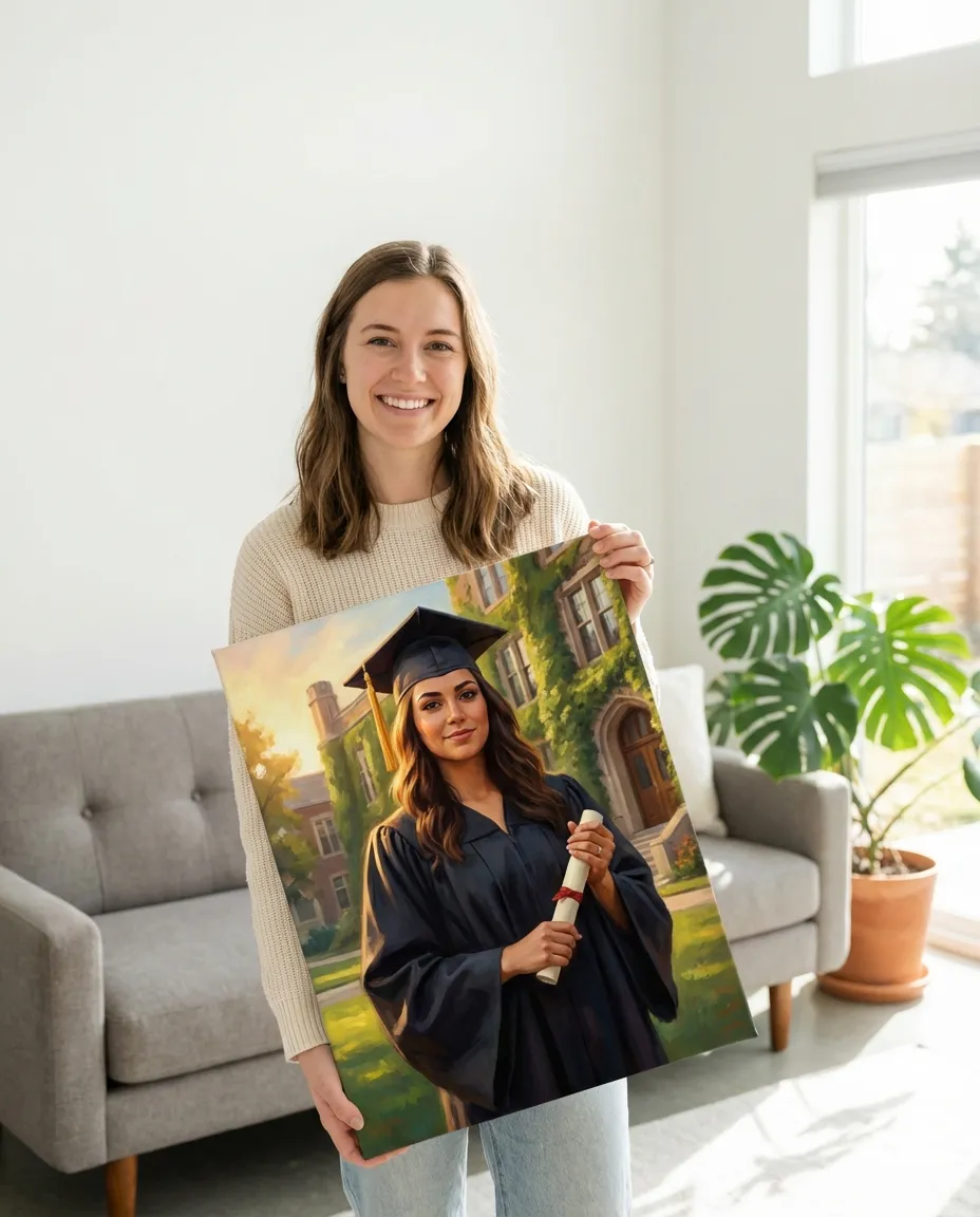 Graduation portrait canvas lifestyle