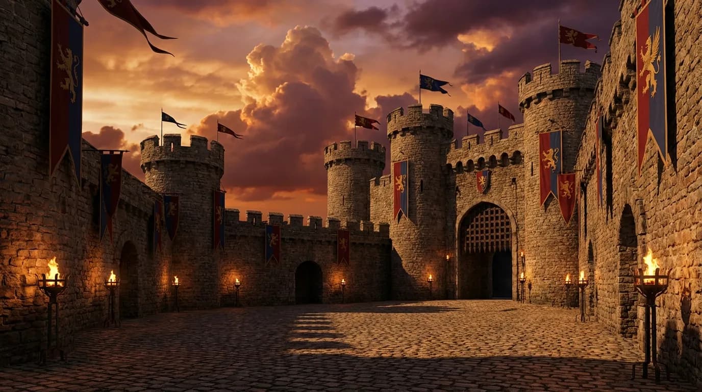 Medieval knight portrait background