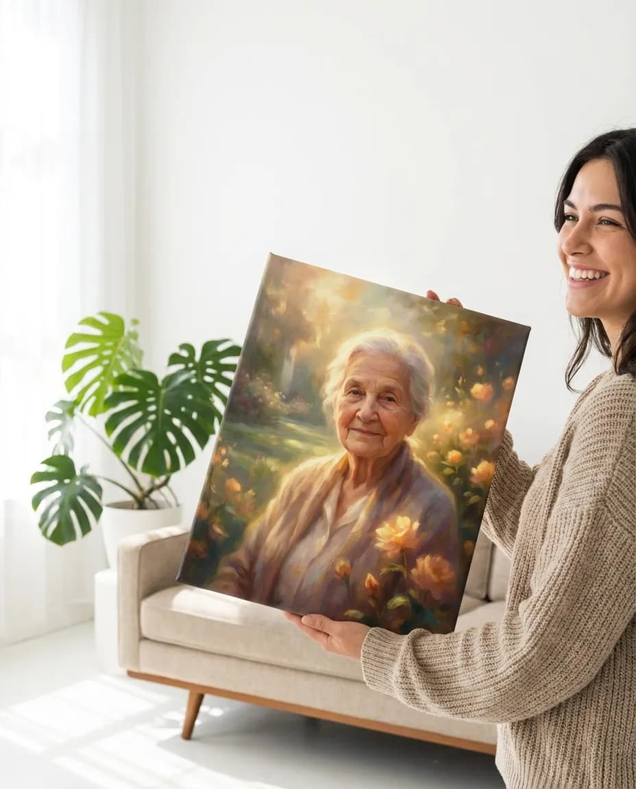 Memorial portrait canvas lifestyle