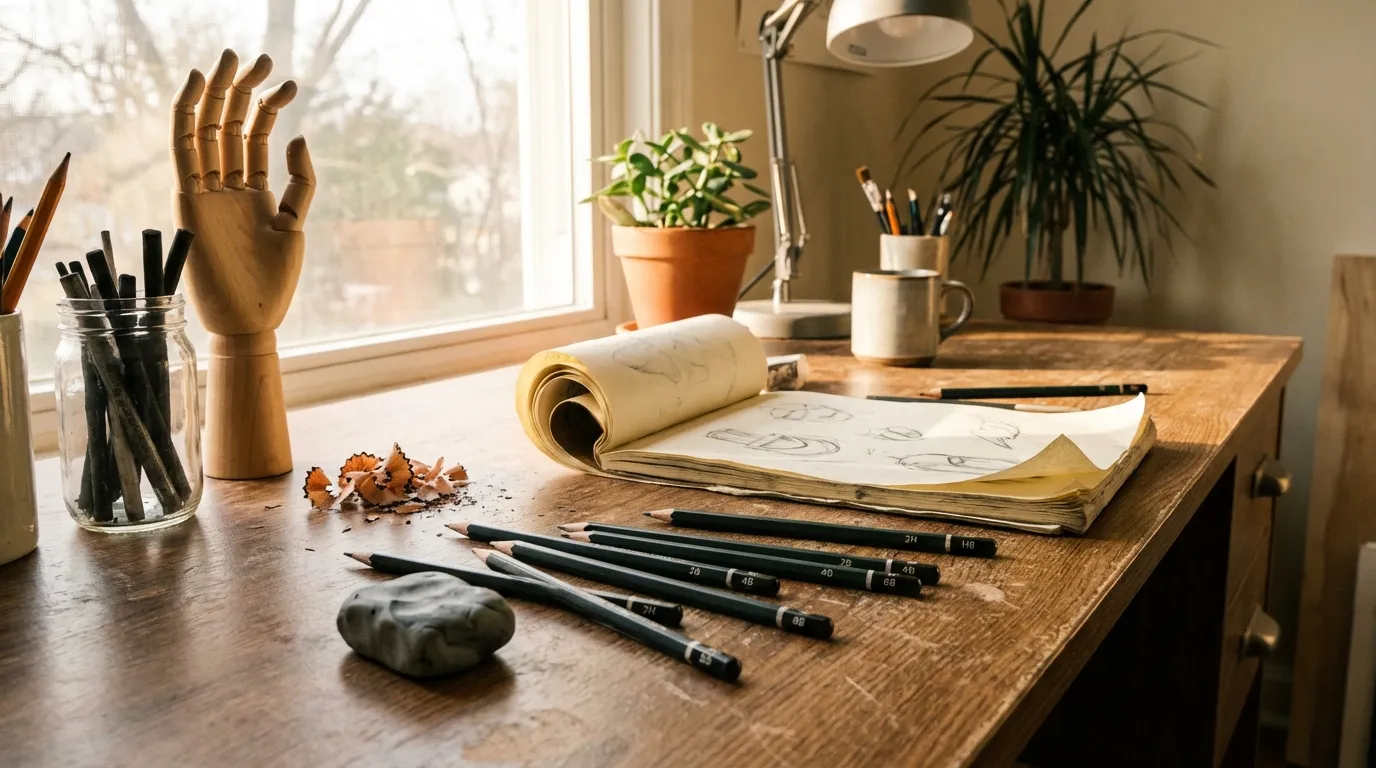 Pencil sketch portrait background