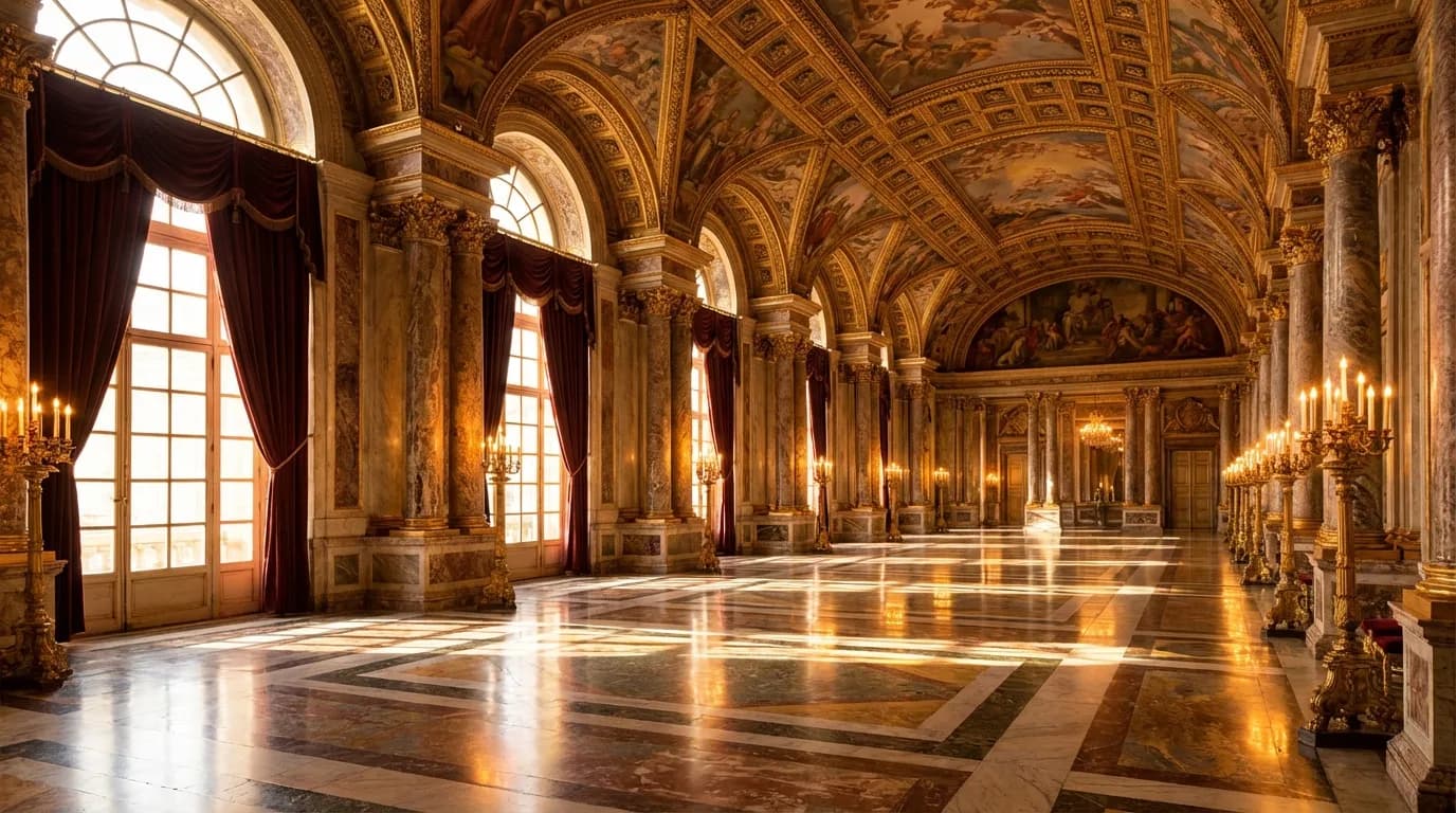 Classical Renaissance oil painting background with dramatic lighting