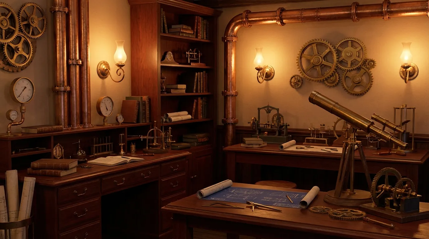 Steampunk portrait background